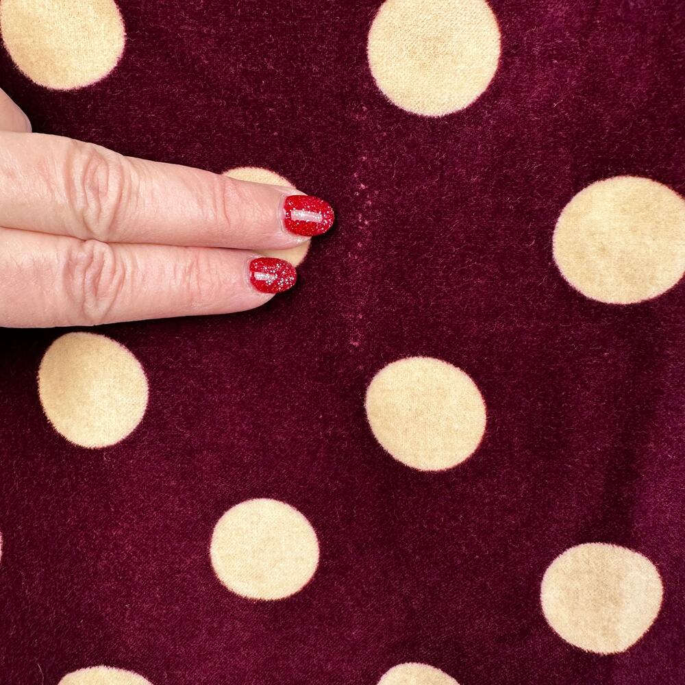 Boden Velvet Skirt Polka Dot Retro Mod Pencil A-Line Burgundy 12L Long Office - Picture 3 of 11